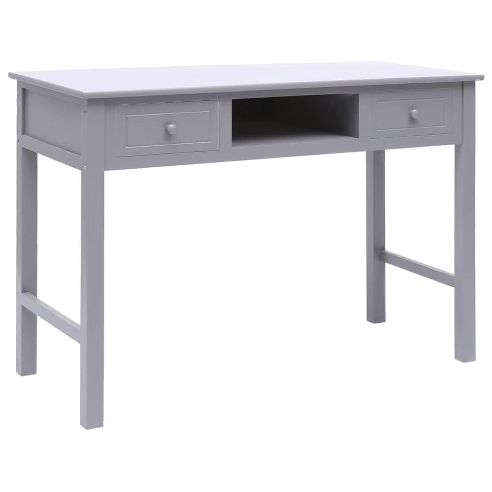 Vidaxl Písací stôl sivý 110x45x76 cm drevený
